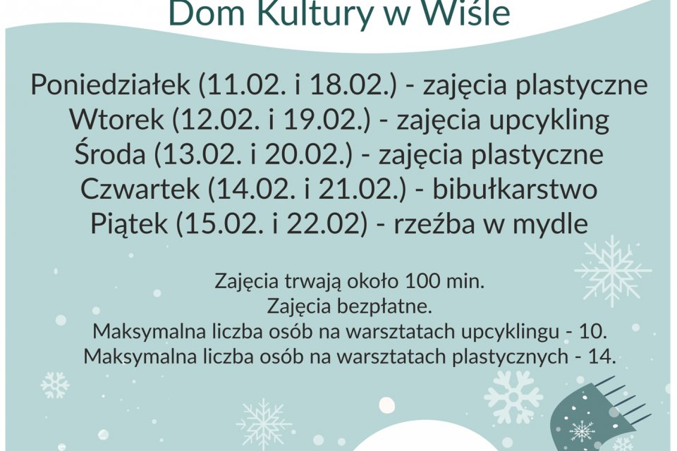 Plakat dotyczący ferii